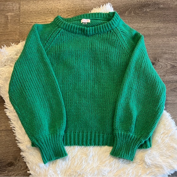 Pink Lily Sweaters - Pink Lily Vibrant Green Crew Neck Knit Sweater - Large